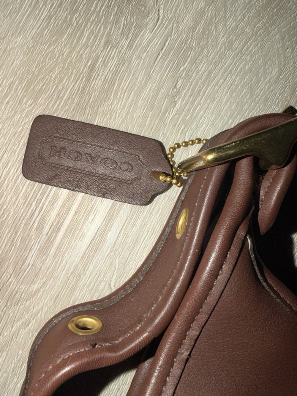Classic Brown Leather COACH Janice Crossbody Bag